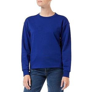 Armani Exchange Sweatshirt met lange mouwen voor dames, comfortabele pasvorm, On Tone Logo, Blau, XL