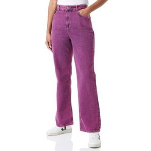 Trendyol Dames Gerade Weites Bein Hohe Taille Jeans, roze, 36