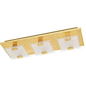 EGLO Vicaro 1 Led-plafondlamp, 3-vlammig, moderne woonkamerlamp van metaal in goud en gesatineerd glas, wit, warm wit, lengte: 40,5 cm