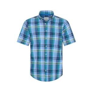 BRAX Heren stijl Dan C Cotton Linen Slub shirt met korte mouwen en button-down-kraag, Balance, XL