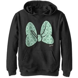 Kids Disney Classic Mickey Clover Bow Youth Pullover met capuchon, zwart, XL, zwart, XL, zwart, XL