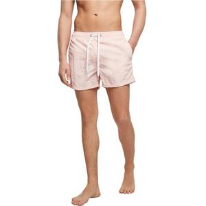 Build Your Brand - Heren Zwembroek - Pink - Nylon - 2 Zijzakken, Achterzak met Ritssluiting