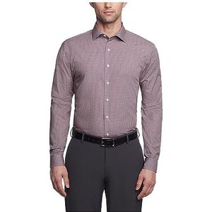 Kenneth Cole Unlisted herenoverhemd met slanke pasvorm, ruiten en strepen (patroon), Bourgondy, 14""-14.5"" Neck 32""-33"" Sleeve