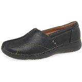 Clarks Dames Un Loop Stride Loafer, Black Leather, 37,5 EU, zwart leder, 37.5 EU