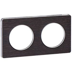 SCHNEIDER - Plaque Odace touch matiére liseré aluminium entraxe 71mm - SCH-ODACE-TOUCH-MATERE-71MM - odace wengé, 71mm, 2, 39,84