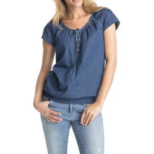 edc by ESPRIT Dames Regular Fit blouse denim carmen, blauw (White Colourway 199), M