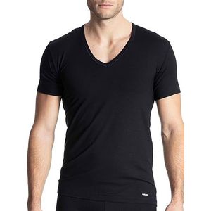 CALIDA Heren Cotton Code V-hals T-shirt, zwart, 50 NL