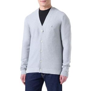 Replay Heren Regular fit gebreid vest van katoen met knoopsluiting, M03 Grey Melange, L