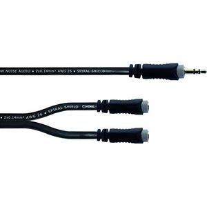 Y-kabel schouderriem stereo mini jack/stereo mini jack vrouwelijk - 30 cm