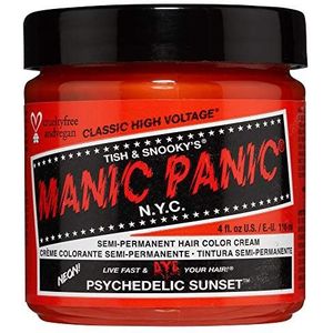Manic Panic Psychedelic Sunset Classic Crème, veganistische en diervriendelijke oranje semi-permanente haarverf, 118 ml