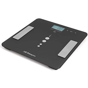Orbegozo PB 3010 weegschaal elektronische persoonlijke vierkant zwart, grijs – personenweegschaal (LCD, 73 x 35 mm, zwart, grijs, 302 mm, 302 mm, AAA)