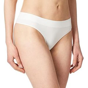 DKNY Dames Naadloze Litewear Solid Thong Slipje, Poplin Wit, S