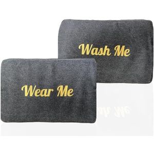 Travel Fanatics Canvas waszak - dubbelzijdige vuile kledingzak voor reizen - wasbare waszak met schone en vuile zijkanten - Wash Me & Wear Me - zwart