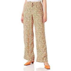 Taifun Palazzo-broek voor dames, van duurzame EcoVero Visksoe broek, vrije tijd, lange palazzobroek met patroon, normale lengte, Offwhite patroon, 34