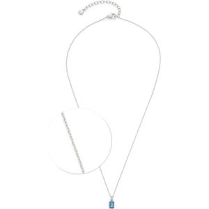 JEWELS BY LEONARDO Ciao Sophia halsketting, korte ketting van zilverkleurig roestvrij staal, blauw glaskristall, lengte 42-47 cm, sieradencadeau, 024473, 42 cm, roestvrij staal, Geen edelsteen
