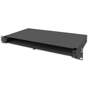 DIGITUS Glasvezel lasdoos - Glasvezel patchpaneel - 19-inch 1U - Niet gemonteerd & zonder deksel - Zwart