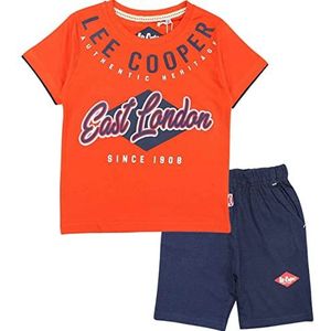 Lee Cooper Shorts-T-shirt-set, Oranje, 4 Jaren