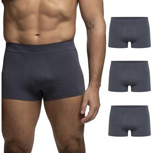 POMPEA U-boxershorts voor heren, naadloos, 3 stuks, Basic grijs, L/XL