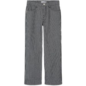 NAME IT Nkfrose Straight Pant 4774-Td T Ep, donkerblauw/strepen: wit, 152 cm