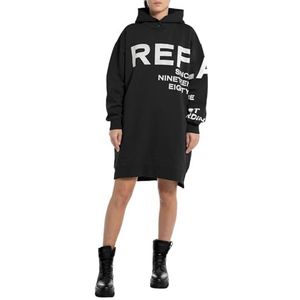 Replay Dames sweatshirt jurk met capuchon, 098 Black, XXS