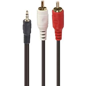 APM 419005 - jack kabel 3,5 mm / 2 RCA stereo mannelijk/mannelijk - 1,50 m - zwart