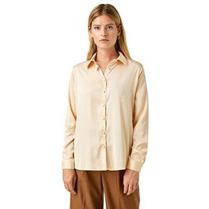 Koton Basic satijnen shirt voor dames, Beige (050), 36