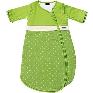 Gesslein 771148 Bubou babyslaapzak met afneembare mouwen: temperatuurregulerende slaapzak voor pasgeborenen, baby maat 70 cm, sterren groen