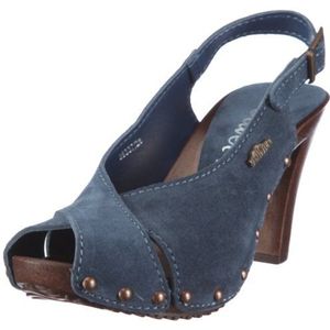 s.Oliver dames casual slippers, Blauw denim 802, 37 EU