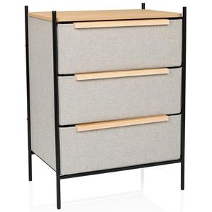 hjh LIVING Commode STUVAR Stof MDF-plaat, melaminecoating metaal Taupe