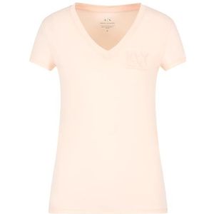 Armani Exchange Dames Essential V-hals Cotton Jersey Logo T-Shirt, Sunrise, S, zonopkomst, S