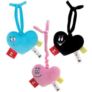 JEMINI | Set van 3 knuffels Barbapapa met levendig hart | Barbapapa, BARBIBUL | Trekken aan het koord en het hart Vibrera | Officiële licentie | Bevestigbaar | Zacht | Frans merk | Cadeau-idee