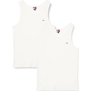 TOMMY JEANS - TJM XSLIM 2PCK RIB TANK EXT - Tanktop - Ecru - Set van 2