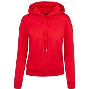 Urban Classics Damestrui met capuchon voor dames, basic sweater met capuchon, verkrijgbaar in vele kleuren, maten XS - 5XL, fire red, XS