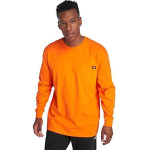 Dickies Heren Pocket Tee L/S shirt met lange mouwen, Oranje (Orange Or)., L