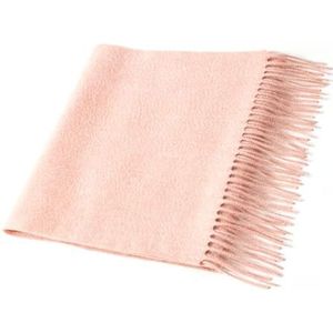 Villand Pure 100% kasjmier sjaal met franjes randen, ultrazachte grote kasjmier omslagdoek voor dames en heren, roze, 30cm x 180cm