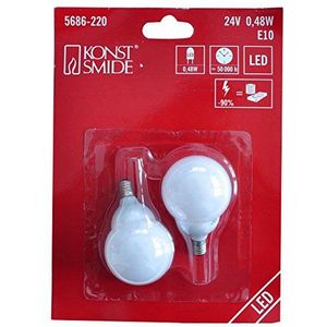 Konstsmide 5686-220 reservelamp/voor led-biertuinketting, 24 V, 0,24 W, blisterverpakking van 2, witte lampen, E14 schroefdraad
