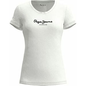 Pepe Jeans New Virginia SS N T-shirt voor dames, Wit, XL