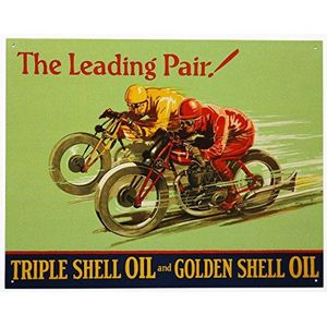 Shell Oil Winning Pair blikken bord Usa groot nieuw 40x31cm S4313