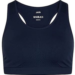 ZEBDIA Dames Naadloze Sport BH Navy, marineblauw, L
