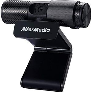 AVerMedia Live Streamer Webcam, zichtwerende sluiting, FHD 1080p videogesprek en -opname, plug-and-play, twee microfoons, stream, game, klein, agil, 360 graden draaibaar design - PW313
