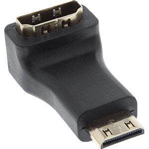 InLine 17690K HDMI-adapter, HDMI A-bus naar Mini HDMI C-stekker, hoekig, 4K2K compatibel, vergulde contacten