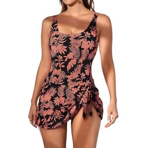 Eomenie One Piece Swimdress Swimsuits for Women Tummy Control Swim Dresses Skirt Bathing Suit