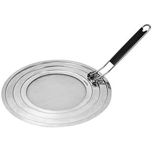 Westmark spatdeksel, voor potten en pannen met Ø 20, 24 en 28 cm, warmtegeïsoleerde handgreep, roestvrij staal, Exclusiv, zilver/zwart, 12192270