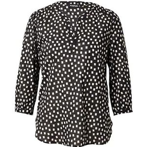 Taifun Damesblouse, Zwart met patroon., 42