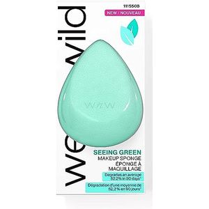 Wet n Wild Seeing Green Makeup Sponge, Beauty Blender voor Moeiteloze Make-up Aanbreng op Brede Gebieden en Close-updetails, Schaamvrij Verwijderen