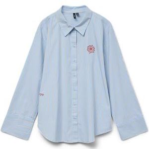Vero Moda - Shirt - Strepen - Losse Pasvorm - Overhemdkraag - Lange Mouwen