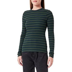 G-STAR RAW Dames Slim Rib 2.0 ls T-Shirt, Multicolor (dk nuri green/laub streep D201-D557), M