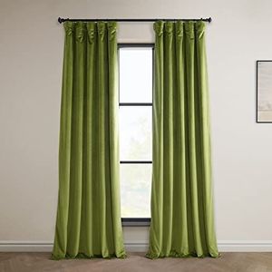 HPD Half Price Drapes Heritage pluche fluwelen gordijnen voor slaapkamer en woonkamer 50 x 108, VPYC-225629-108 (1 paneel) donkergeel groen