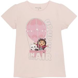 MINYMO Meisjes-T-shirt met korte mouwen en Gabby's Dollhouse-opdruk, roze, 110 cm