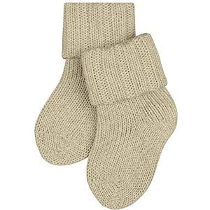 FALKE Uniseks-baby Sokken Flausch B SO Wol Katoen eenkleurig 1 Paar, Beige (Sand Melange 4650), 74-80